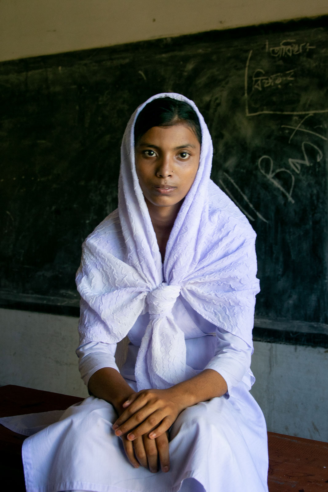 Tanja Diplob Mia, daughter of late Diplob Mia. She attends the Tahirpur Girls' School and wants her brother Ibrahim, Diplob Mia, to become a helicopter pilot and to do his job well so that the accident with their father does not happen again, 24.08.2022, Tahirpur, Bangladesch, © 2022 Moamen Mostafa