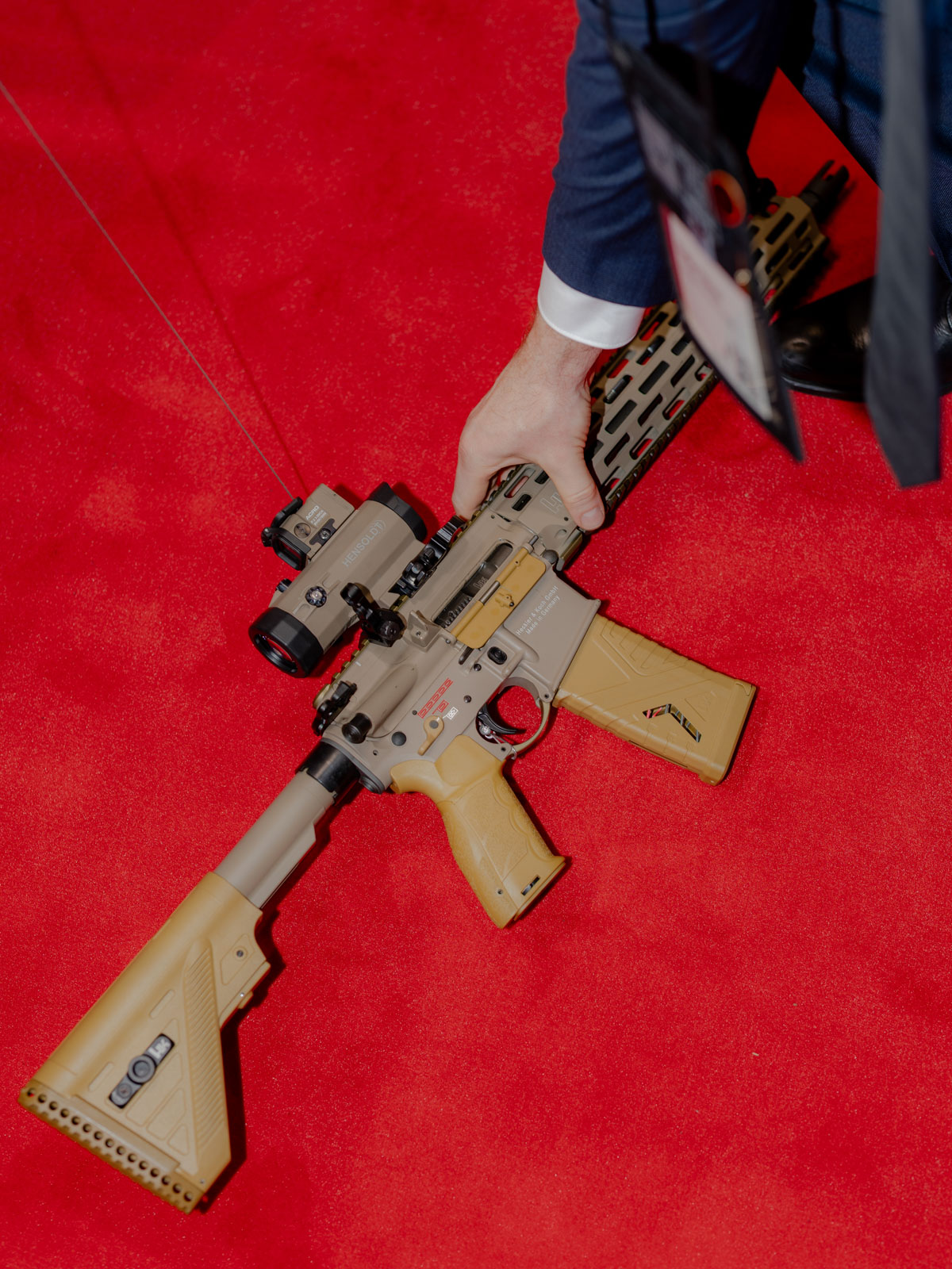 Stand von Heckler und Koch, auf der Rüstungsmesse Enforce Tac, 24.02.2025, Nürnberg, Deutschland, © 2025 Hannah Adersin Germany. Stand von Heckler und Koch, auf der Rüstungsmesse Enforce Tac, 24.02.2025, Nürnberg, Deutschland, © 2025 Hannah Aders
